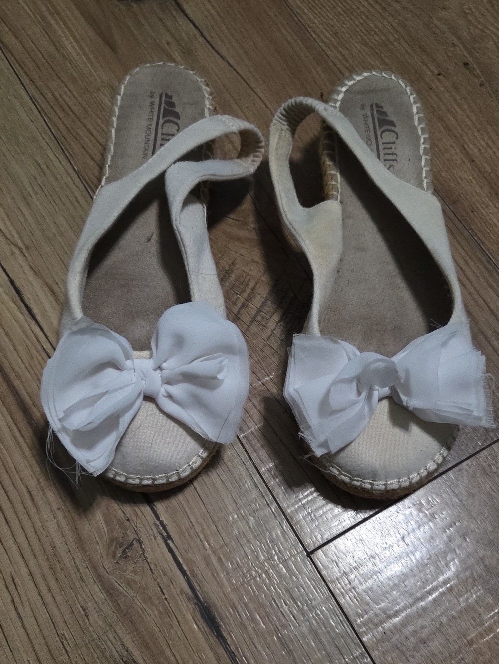 Cliffs by WHITE MOUNTAIN | Cream Bow Espadrille Slingback Sandals